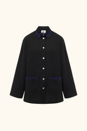 Paros Linen Unisex Pajama Shirt in Black