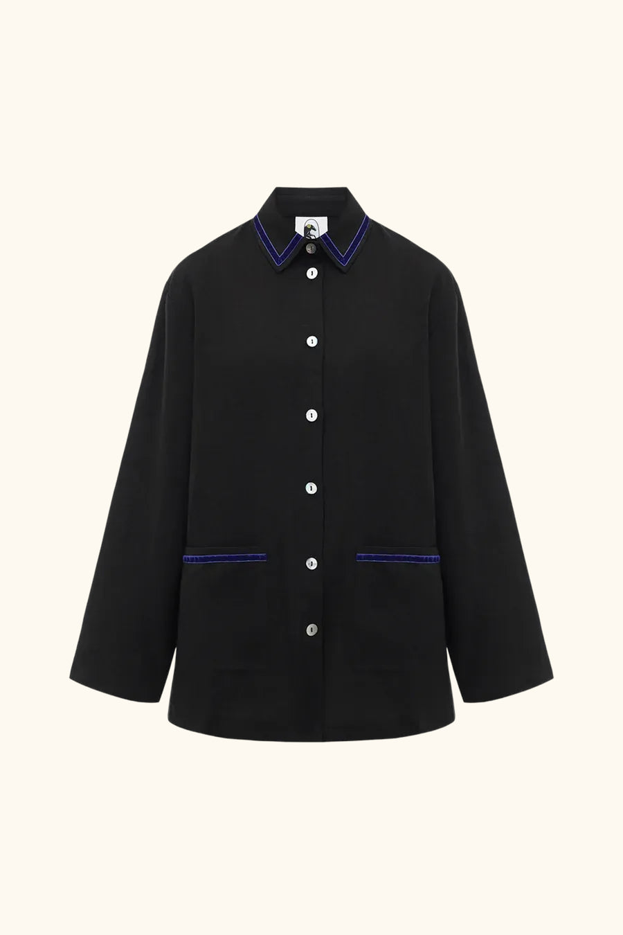 Paros Linen Unisex Pajama Shirt in Black