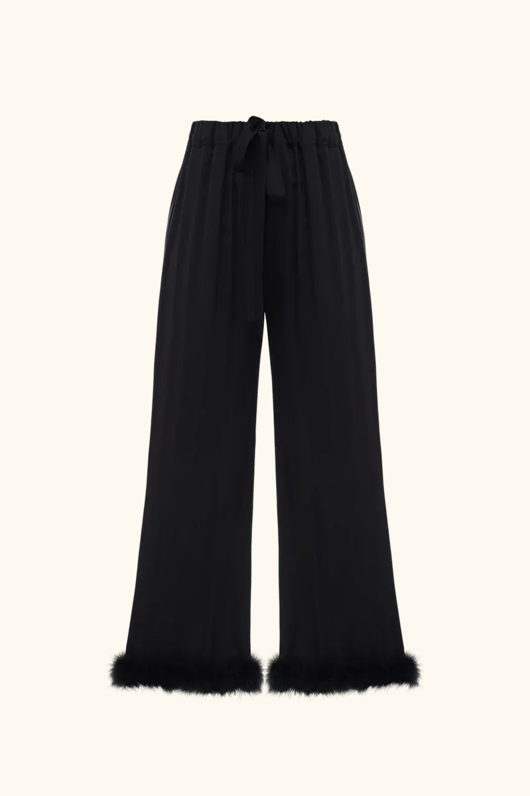Bisou Bisou Pants with Feathers in Black