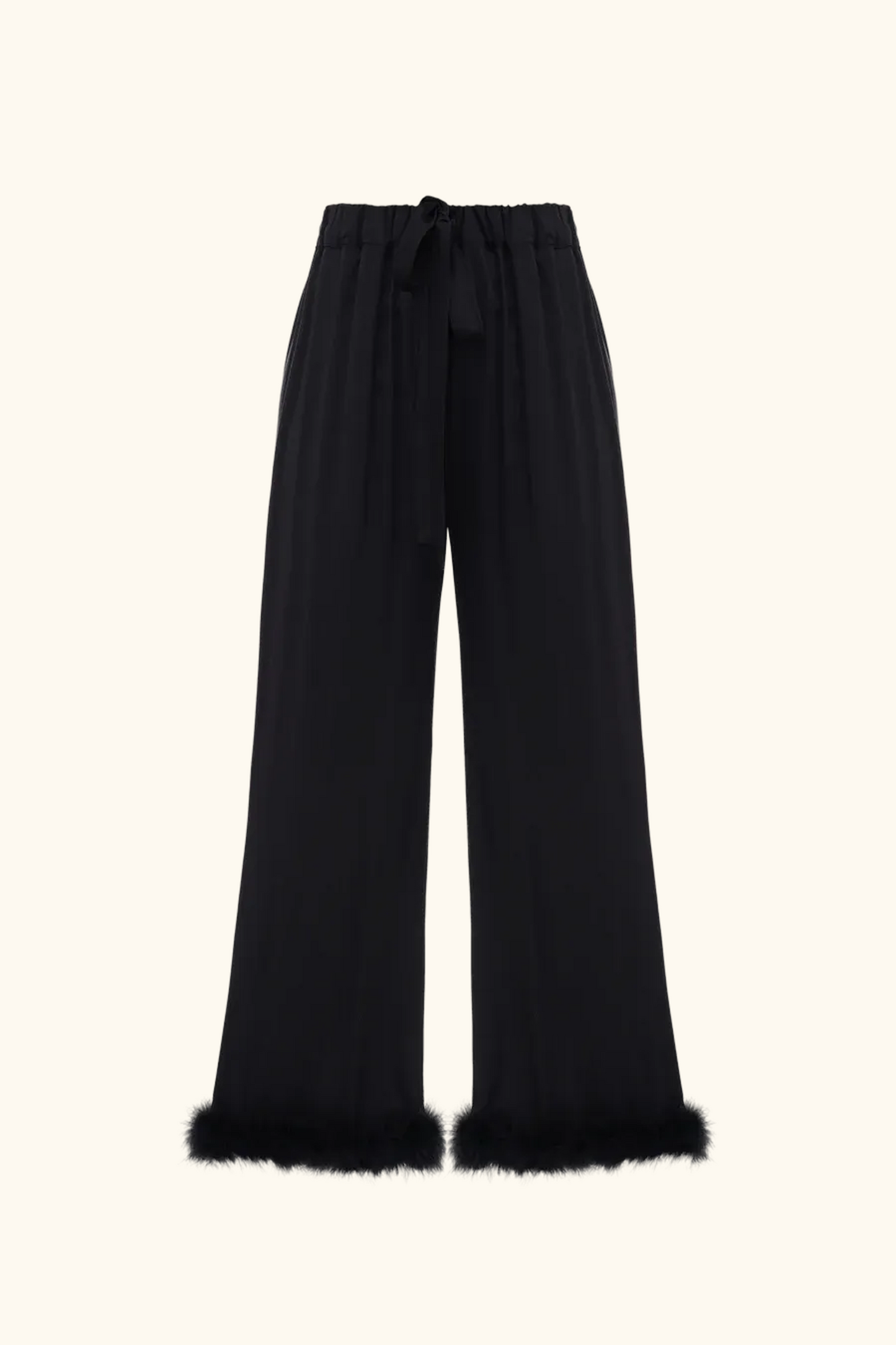 Bisou Bisou Pants with Feathers in Black