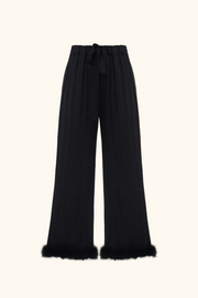 Bisou Bisou Pants with Feathers in Black