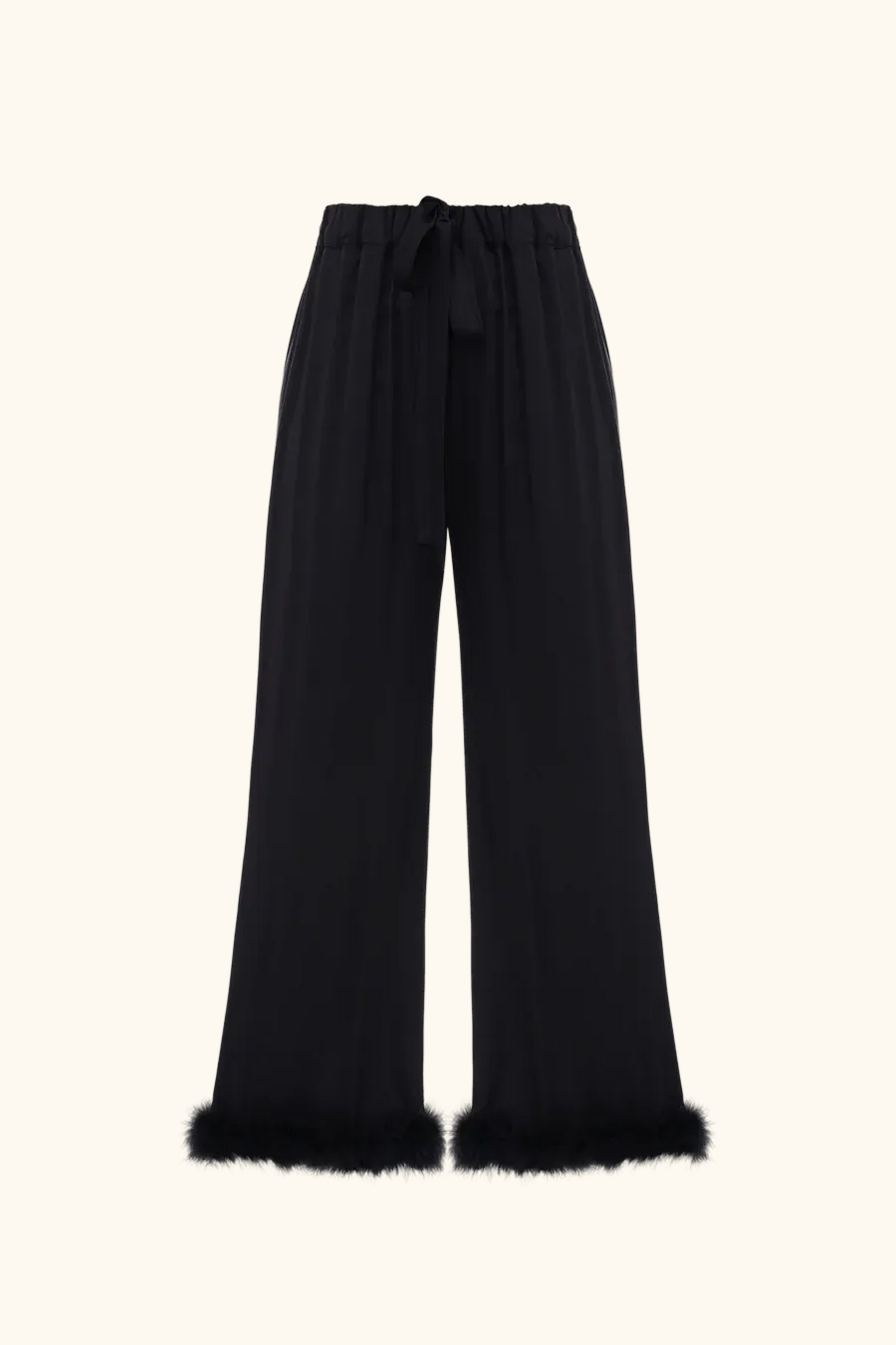 Bisou Bisou Pants with Feathers in Black