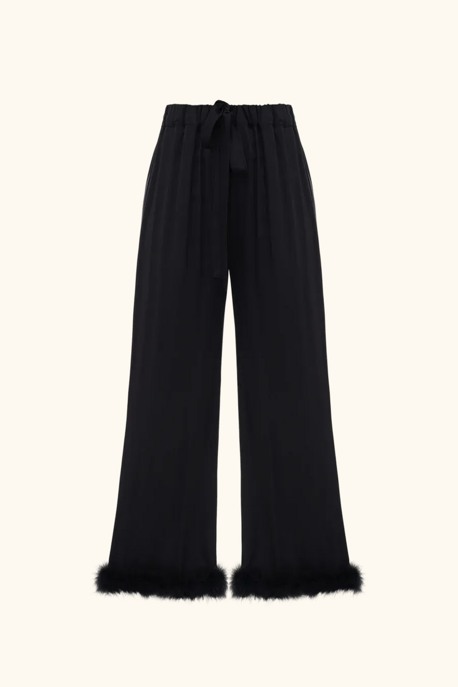 Bisou Bisou Pants with Feathers in Black