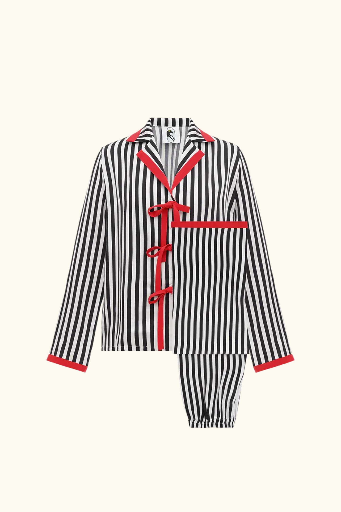 The Bow Pajama Set with Red Details