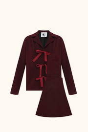 Stardust Lurex Lounge Suit in Burgundy
