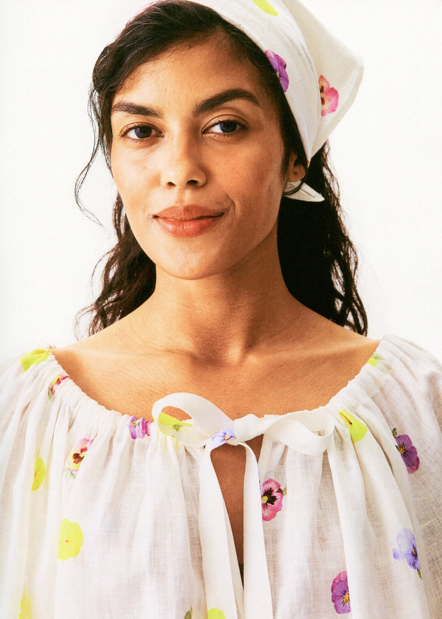 Puff Linen Lounge Shorts with Headscarf in Pancies