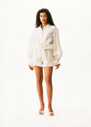 Puff Linen Lounge Shorts with Headscarf in Daisies