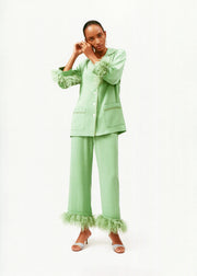 Party Pajamas Set with Detachable Feathers in Mint
