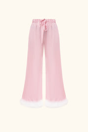 Bisou Bisou Pants with Feathers in Pink