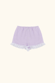 Puff Linen Lounge Shorts with Headscarf in Lavender