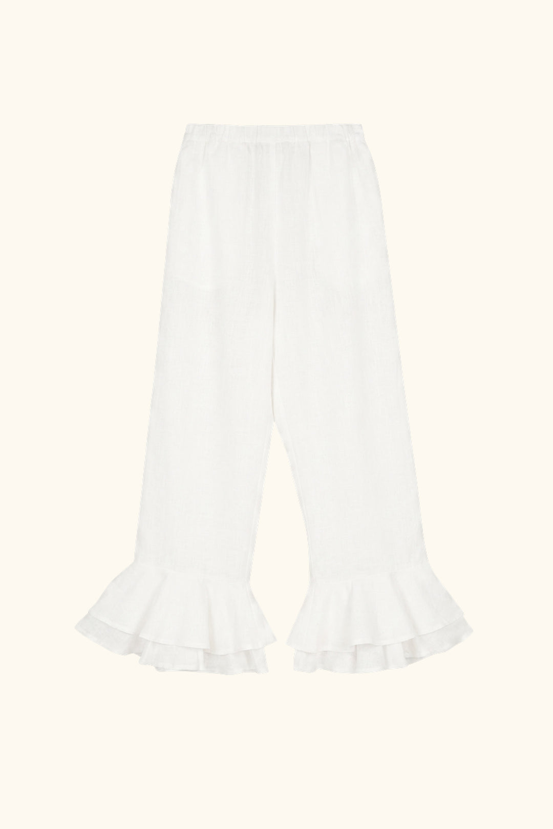 Cha-Cha Linen Lounge Pants with Headscarf in White