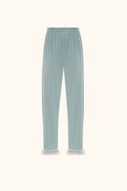 Venus in Love Pants with Detachable Feathers in Dove Blue