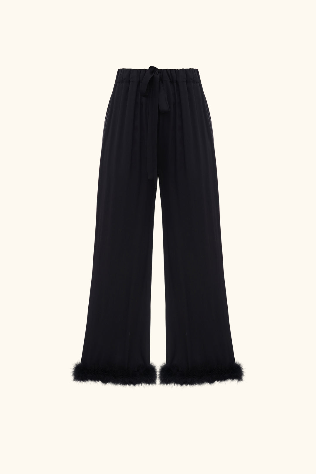 Bisou Bisou Pants with Feathers in Black
