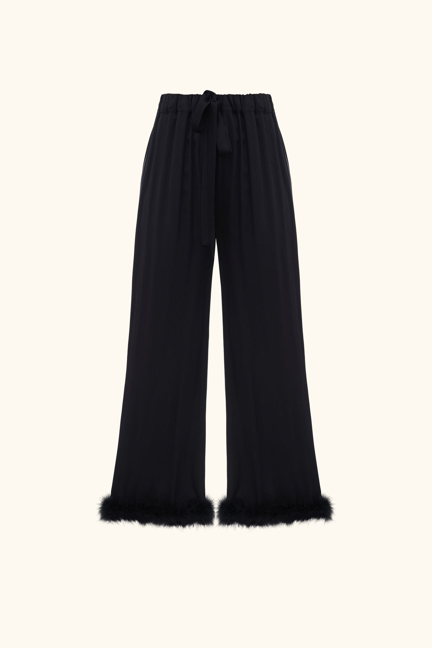 Bisou Bisou Pants with Feathers in Black