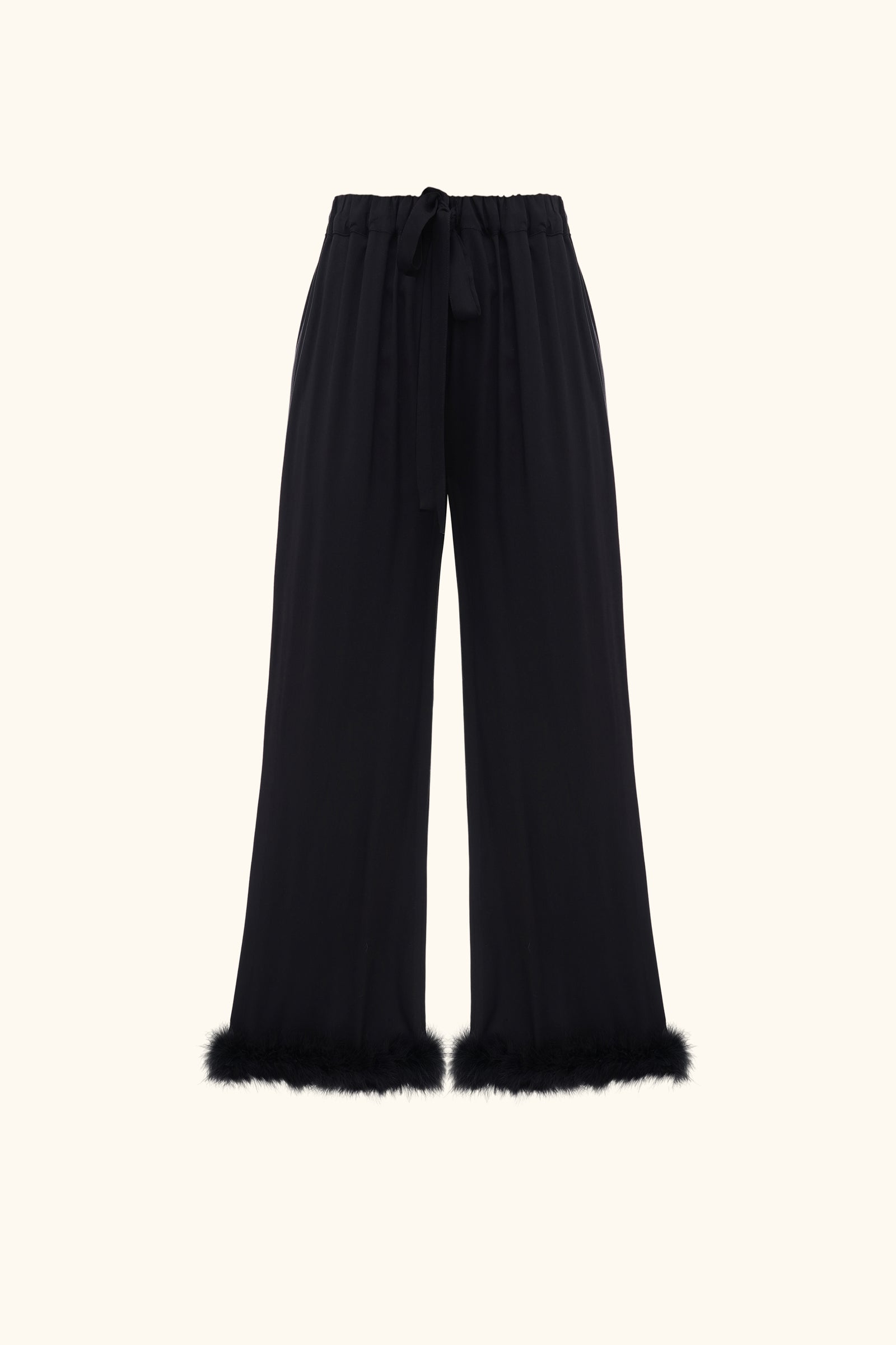 Bisou Bisou Pants with Feathers in Black