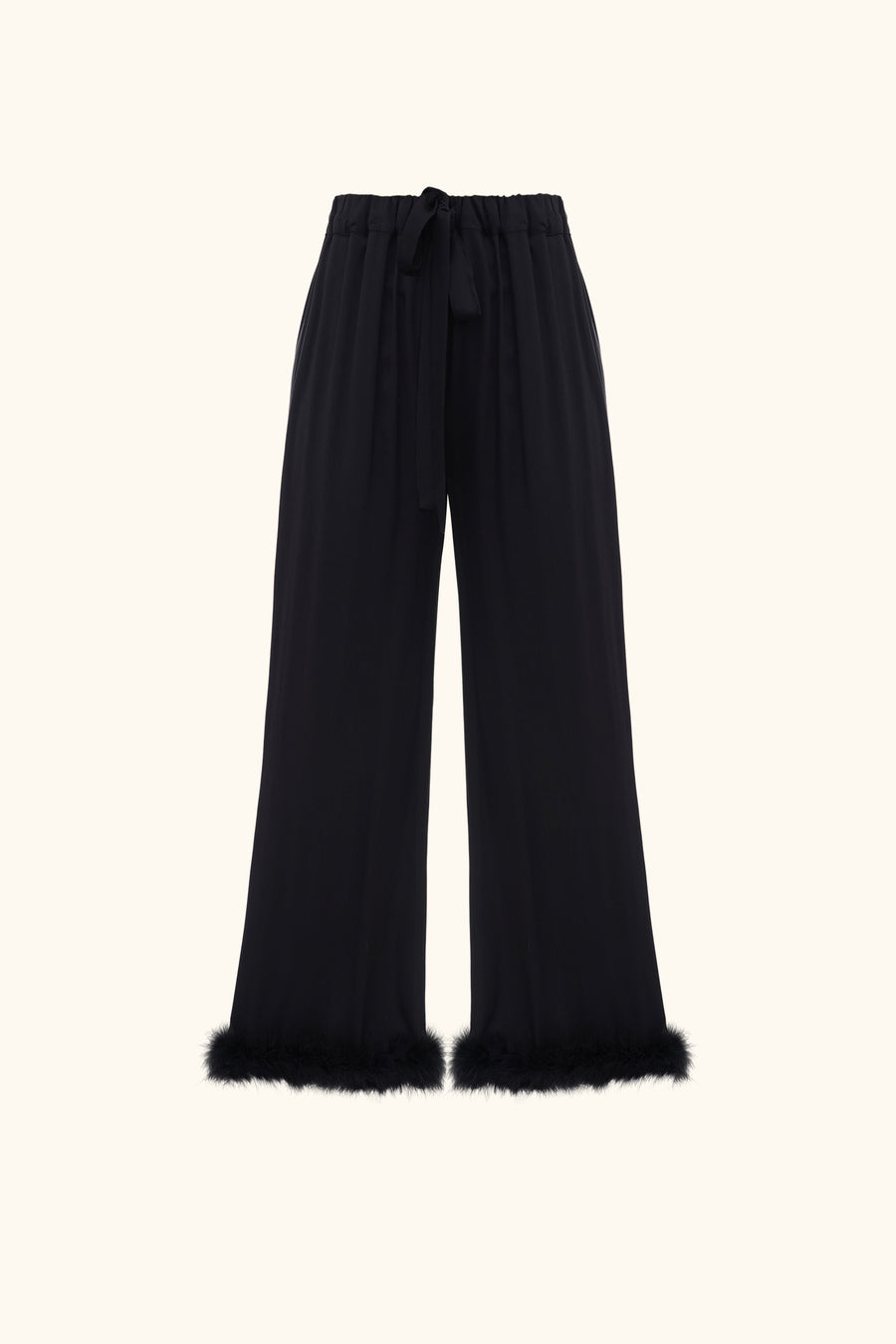 Bisou Bisou Pants with Feathers in Black