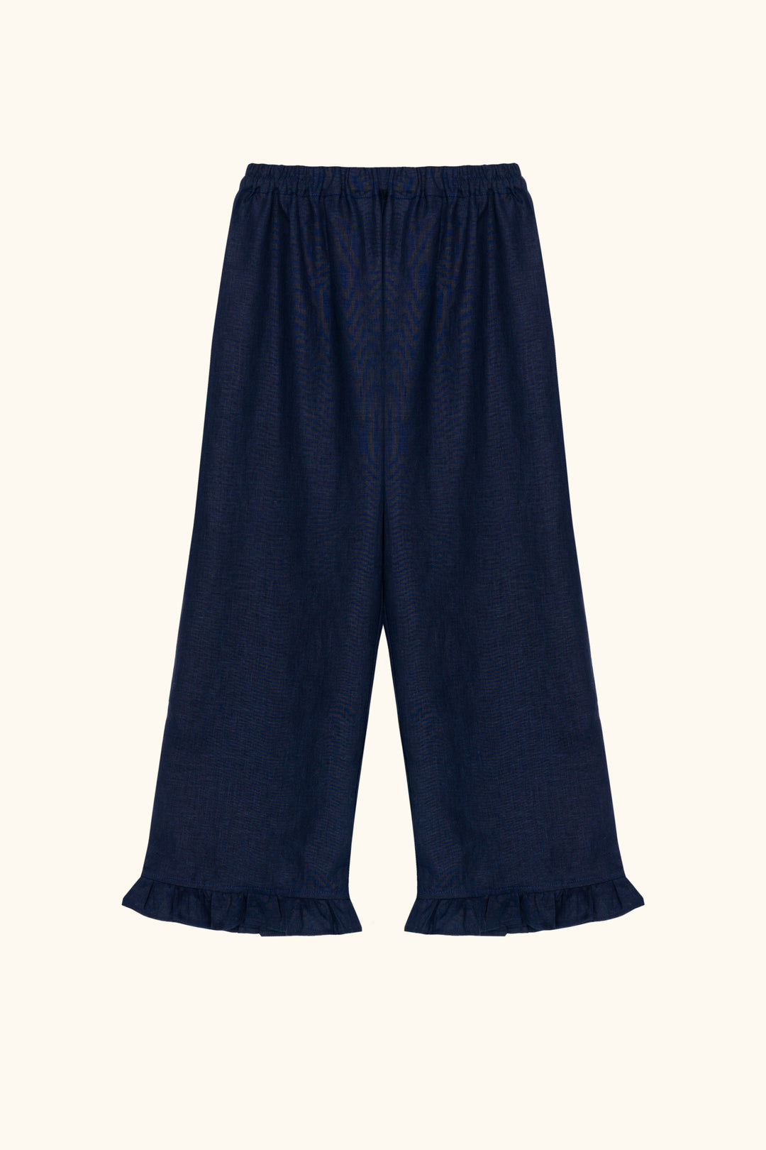 Puff Linen Lounge Pants with Headscarf in Navy