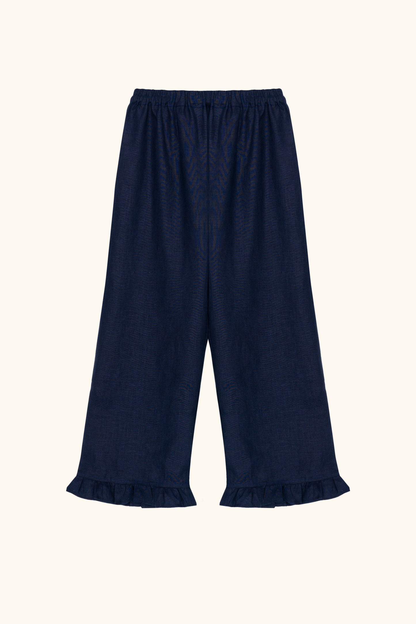 Puff Linen Lounge Pants with Headscarf in Navy
