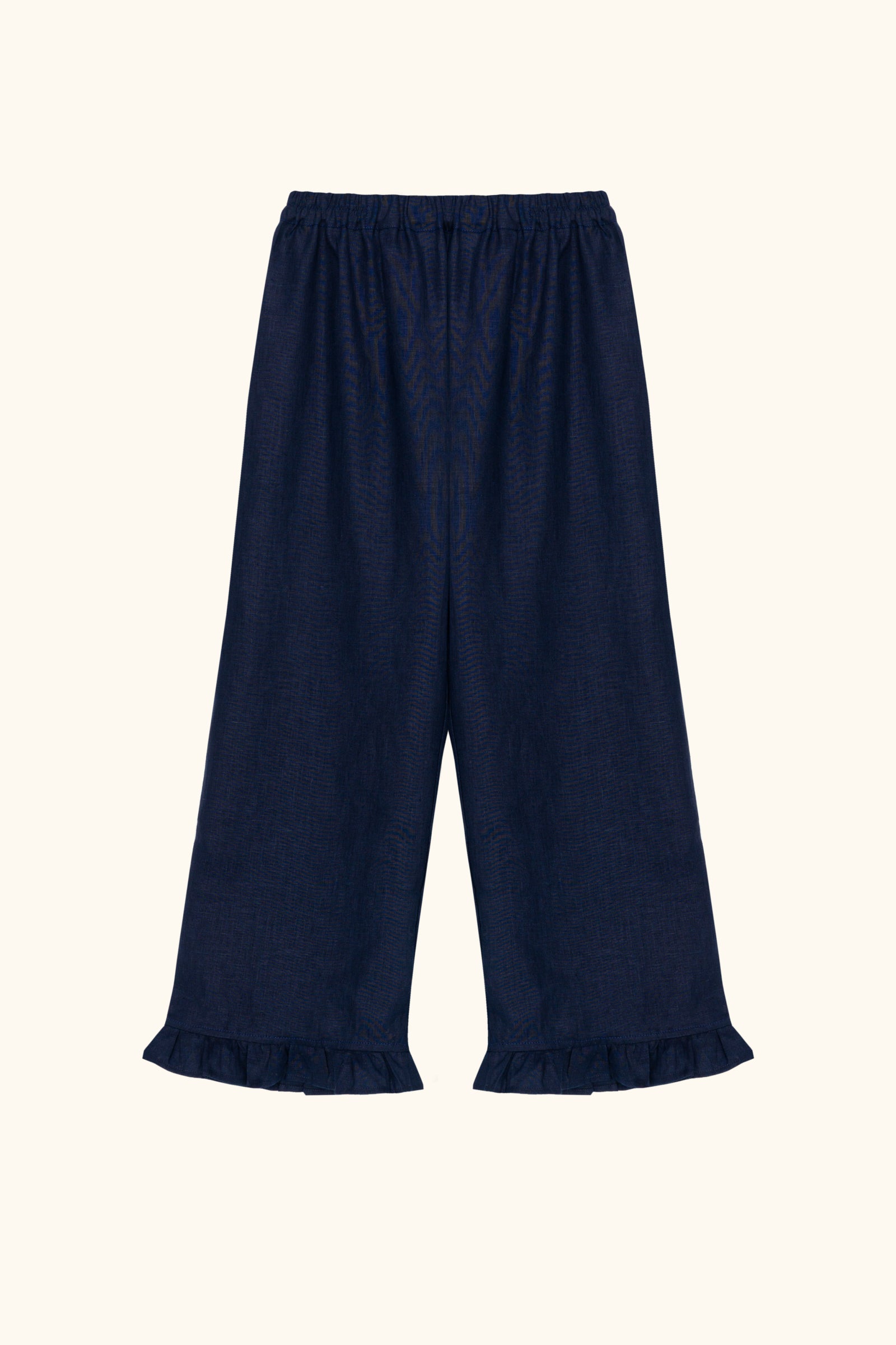 Puff Linen Lounge Pants with Headscarf in Navy
