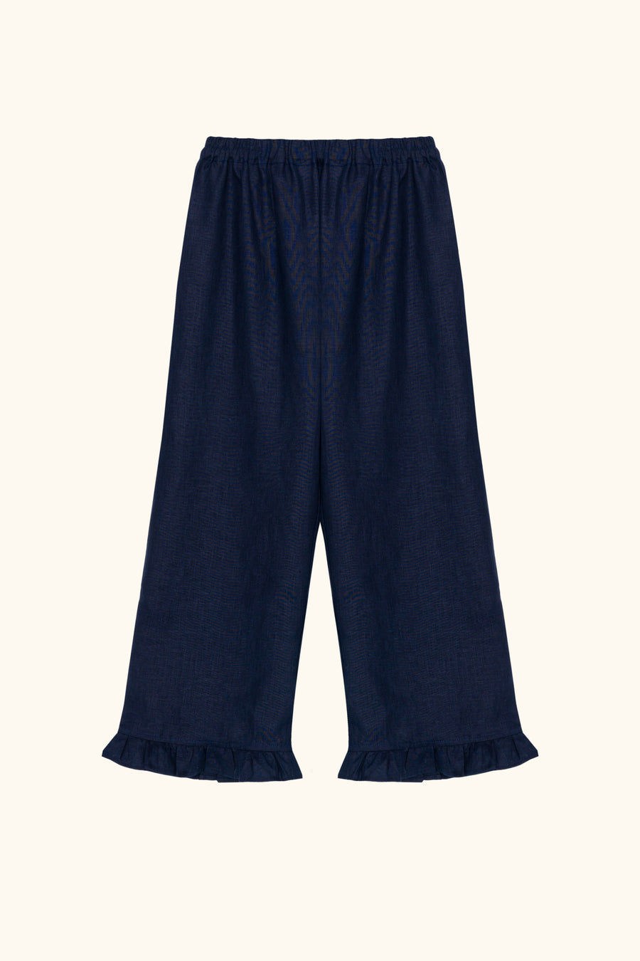 Puff Linen Lounge Pants with Headscarf in Navy