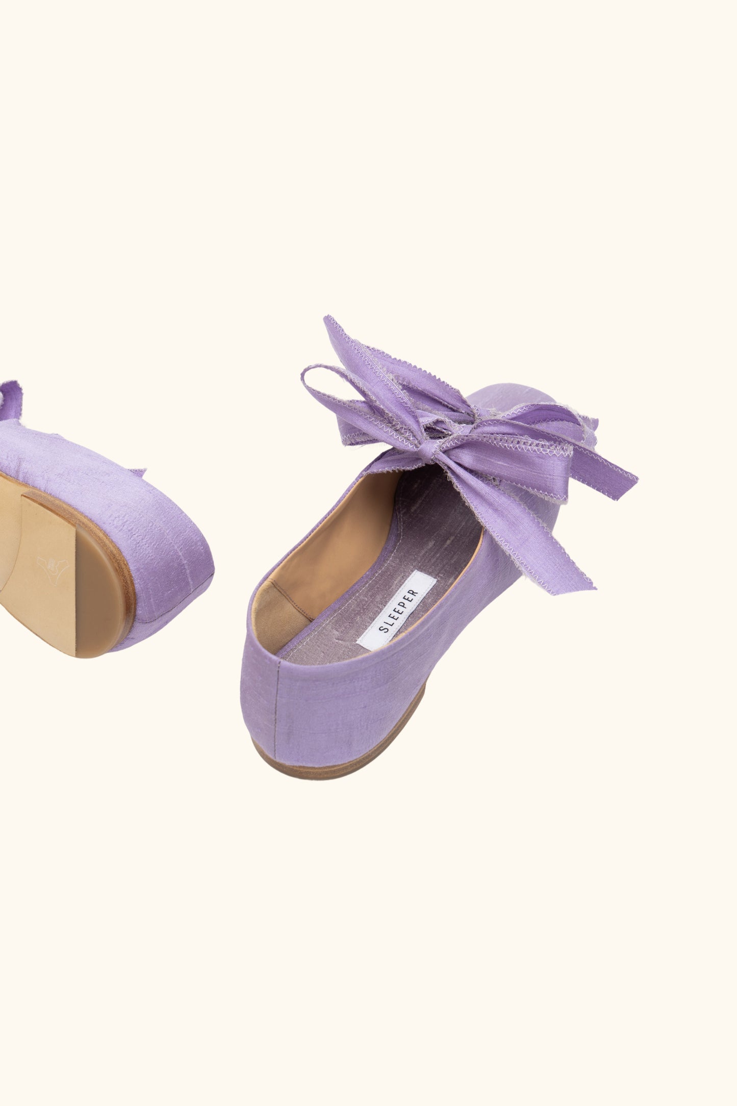 Mille-feuille Silk Flats in Lilac